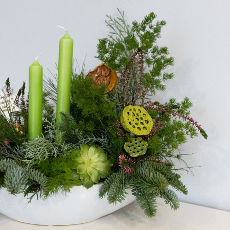 Aranjament pentru masa de Craciun cu lumanari [2]