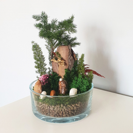 Aranjamente plante stabilizate - Aranjament decorativ plante naturale stabilizate ,,Peisaj mioritic"