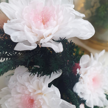 Aranjament floral plante stabilizate Cupolă flori stabilizate albe [1]