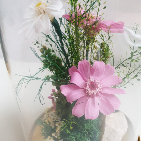 Aranjament floral plante stabilizate Cupolă flori stabilizate roz [3]