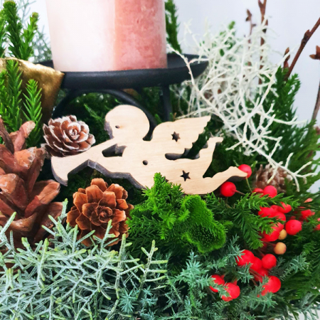 Aranjament pentru masa de Craciun, cu lumanare [1]