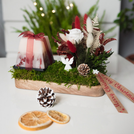 Lumânare decorativă plante naturale stabilizate 23cm [3]