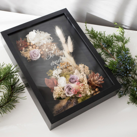 Aranjamente plante stabilizate - Cutie aranjament floral plante stabilizate elegant DecoTerrarium
