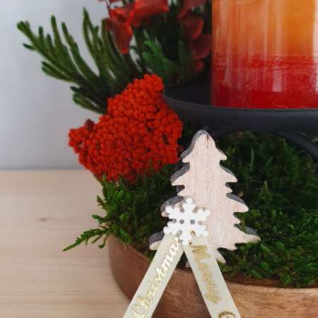 Lumânare decorativă rotundă 15cm, plante stabilizate [1]