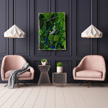 Panou decorativ cu licheni "Peisaj Delta" 72x52 cm [2]