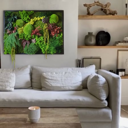 Panou decorativ  vegetal  cu licheni, muschi si alte elemente naturale 72×52cm [2]