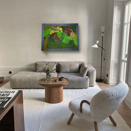 Panou vegetal cu mușchi, licheni si elemente naturale 72×52cm [3]