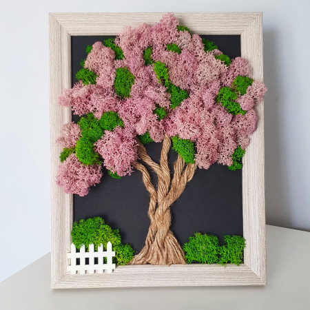 Aranjamente plante stabilizate - Tablou cu licheni stabilizați ''Liliacul din grădină" DecoTerrarium