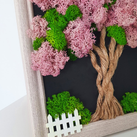 Tablou cu licheni stabilizați ''Liliacul din grădină" DecoTerrarium [1]