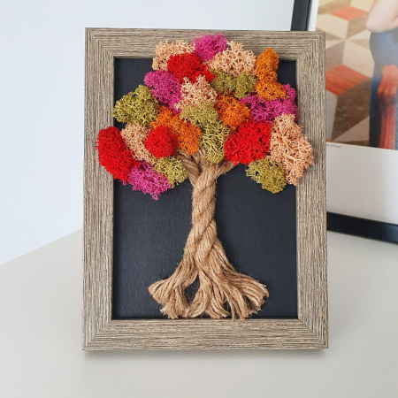 Aranjamente plante stabilizate - Tablou cu licheni stabilizaț "Copăcel de vară" DecoTerrarium