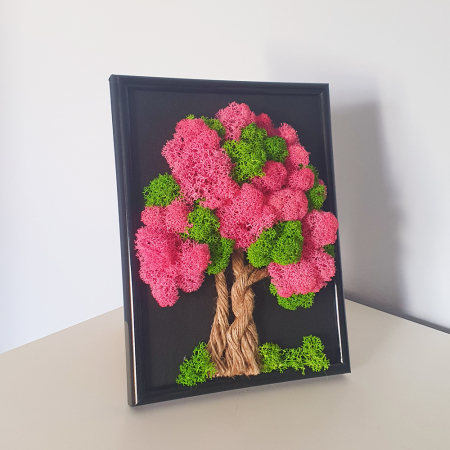 Cadouri corporate - Tablou cu licheni stabilizați mic "Cherry Blossom"