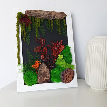 Aranjamente plante stabilizate - Tablou cu licheni stabilizați "Pădure" DecoTerrarium