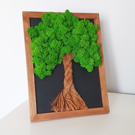 Aranjamente plante stabilizate - Tablou cu licheni stabilizați "Copăcel primăvară"