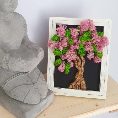Tablou cu licheni stabilizați mic "Liliac" DecoTerrarium [1]