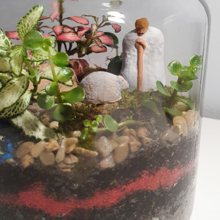 Terariu în vas de sticlă închis "Cioban și oiță" DecoTerrarium [1]