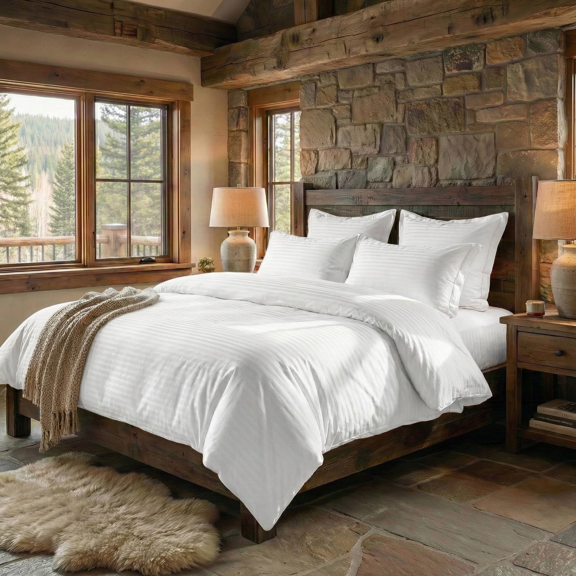 Pucioasa - LENJERII DE PAT DAMASC-POLICOTON 6 PIESE