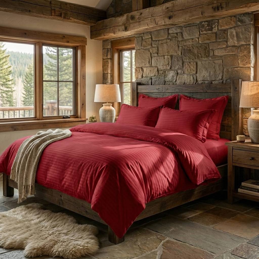 Pucioasa - LENJERII DE PAT DAMASC-POLICOTON 6 PIESE