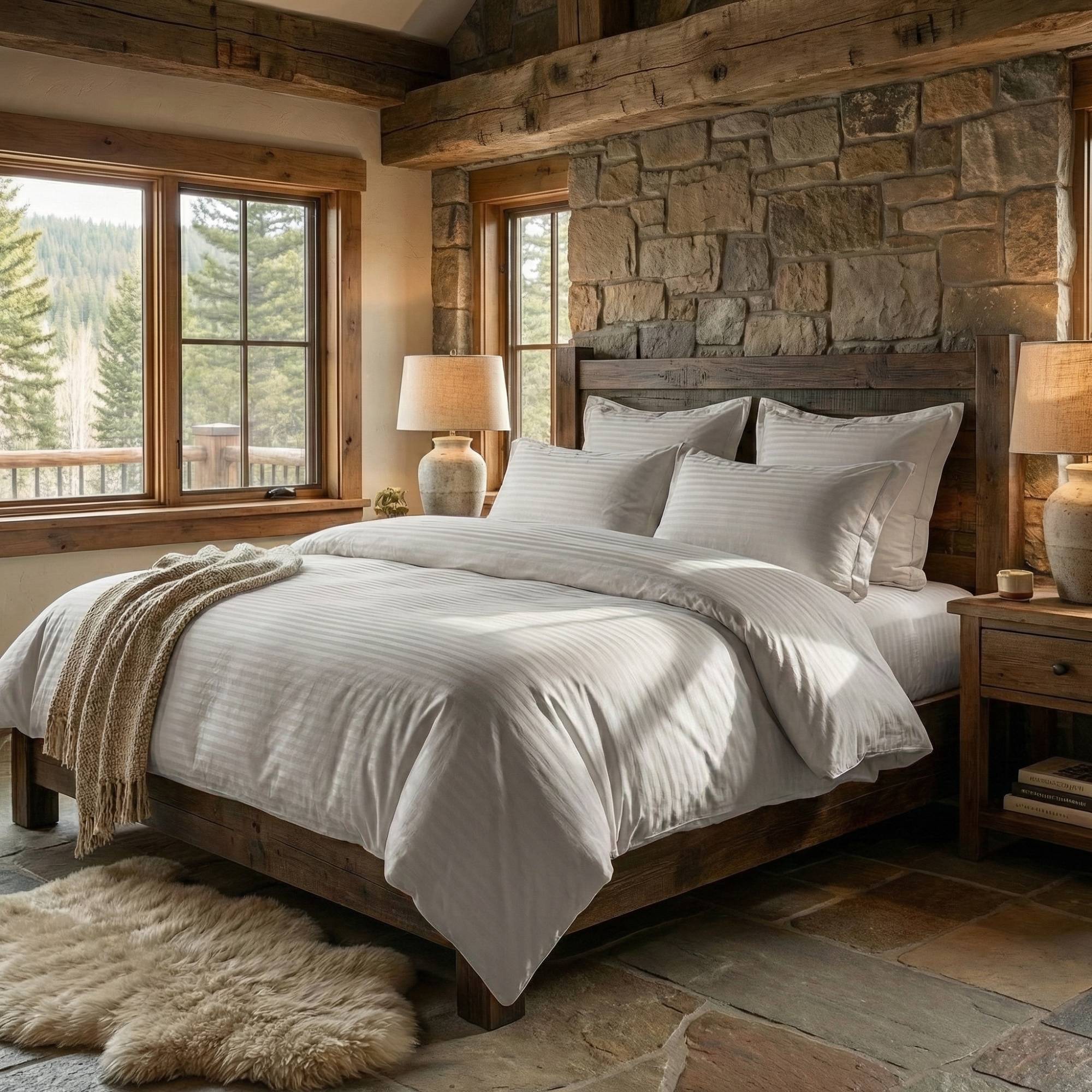 Pucioasa - LENJERII DE PAT DAMASC-POLICOTON 6 PIESE