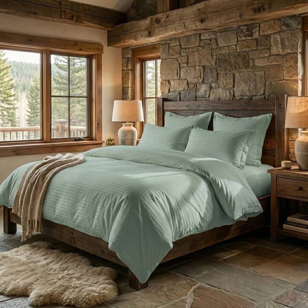 Pucioasa - LENJERII DE PAT DAMASC-POLICOTON 6 PIESE