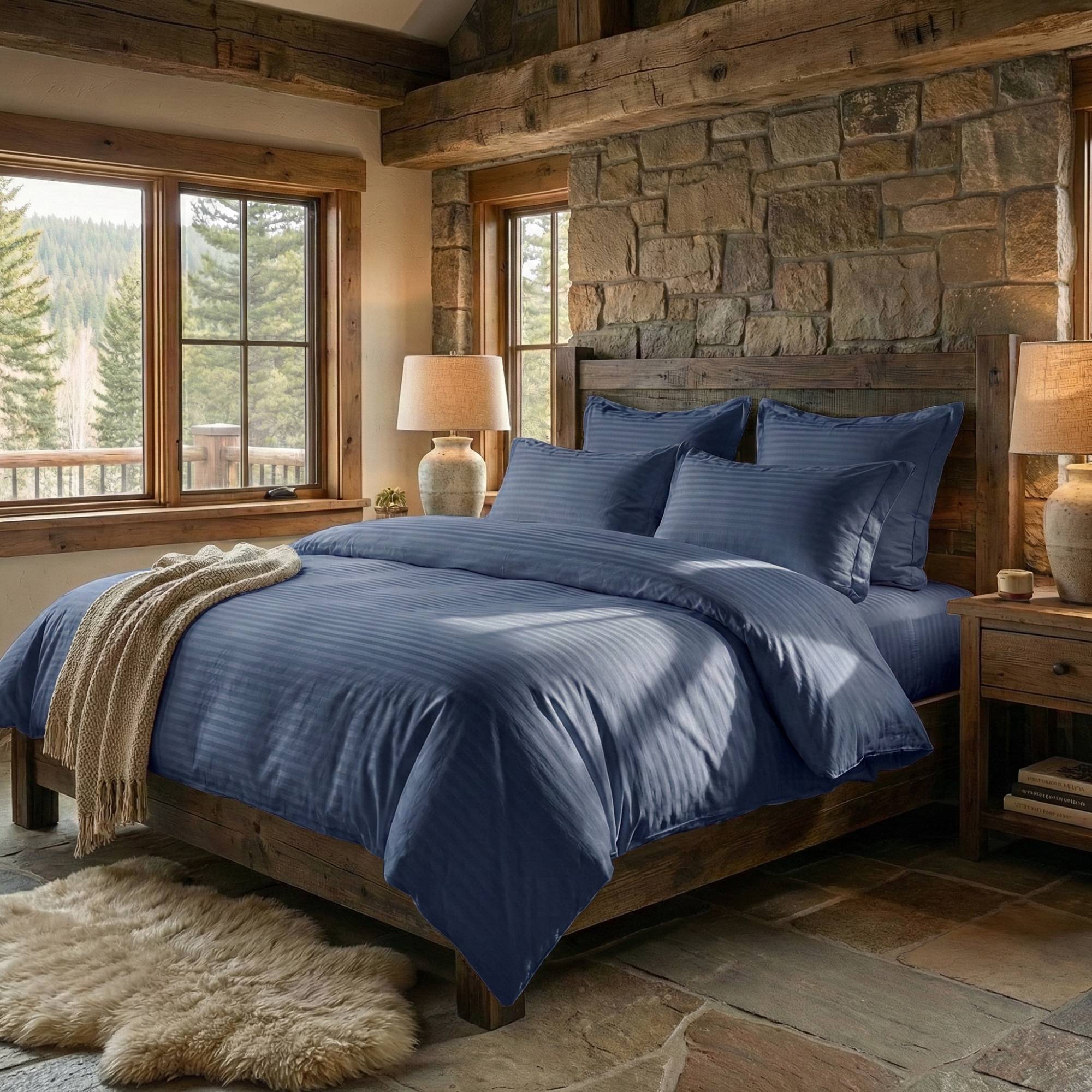 Pucioasa - LENJERII DE PAT DAMASC-POLICOTON 6 PIESE