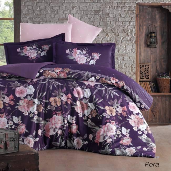 Pucioasa - Lenjerie de pat satin Clasy king size (PERA)