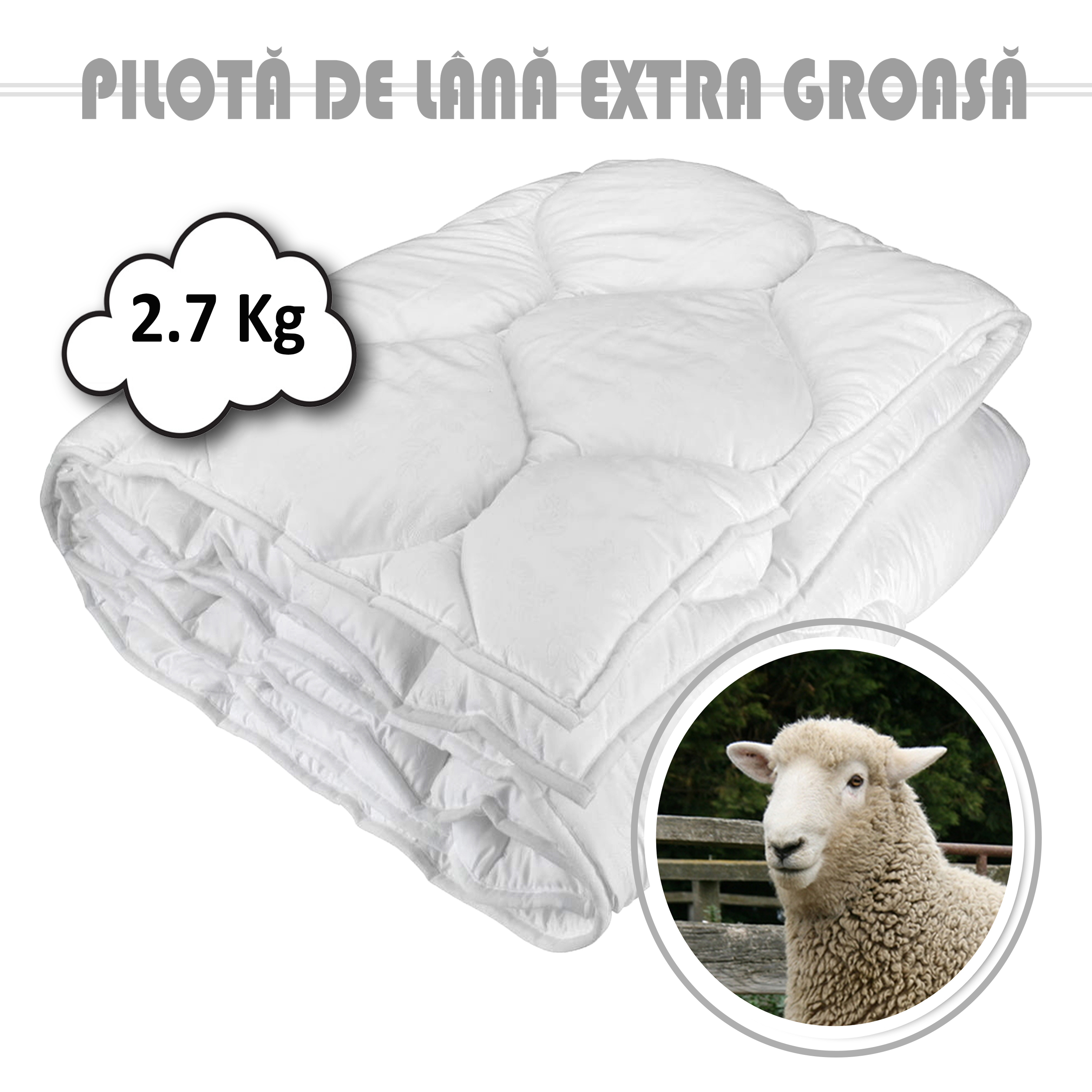 Pucioasa - Pilota lana Damasc 2.7 Kg 140cm x 210cm