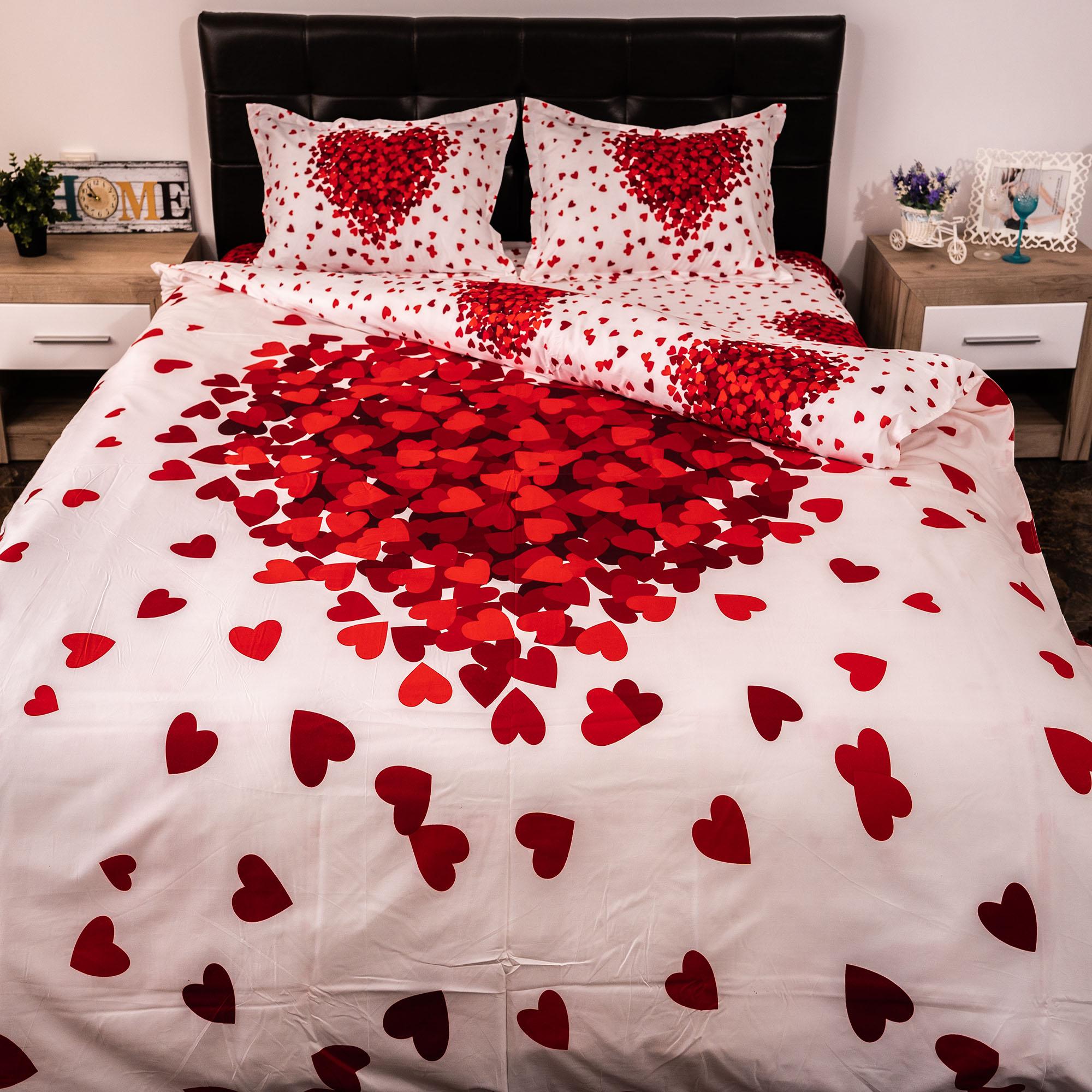 Pucioasa - Lenjerie de pat digital print 3D (RED HEART)