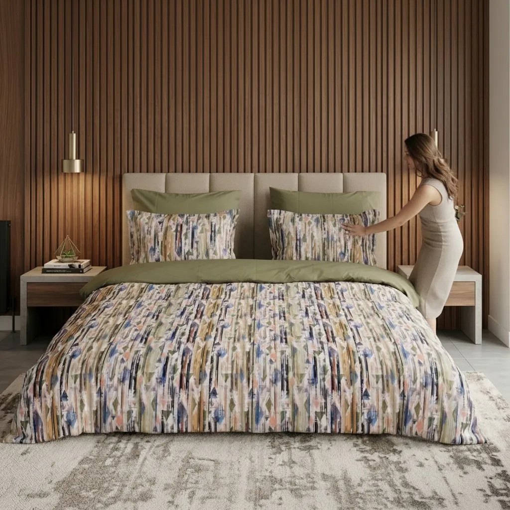 Lenjerie de pat Cotton Pro 100% bumbac - imprimare digitala (Urban Tribe) - Marime: King size, cu husa [2]