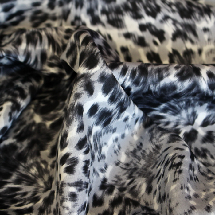 Bumbac dublu satinat animal print gri [3]