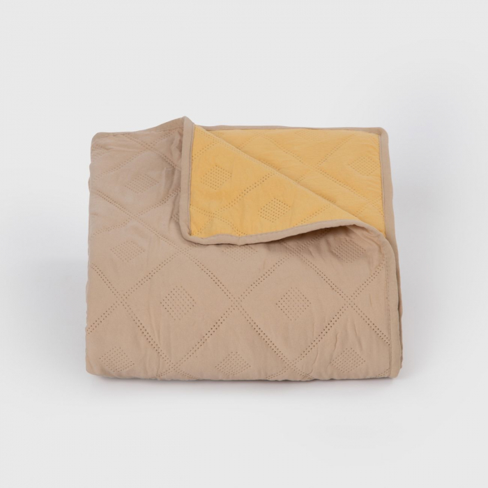 Cuvertura de pat reversibila, Dilios, Arena, 200x220 - beige/orchid [2]