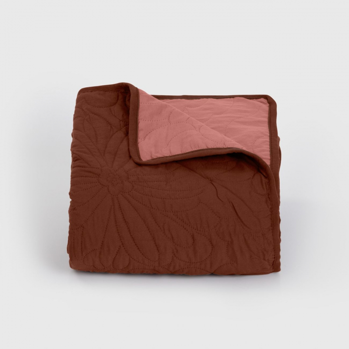 Cuvertura de pat reversibila, Dilios, Florena, 200x220 - brown/peach [2]
