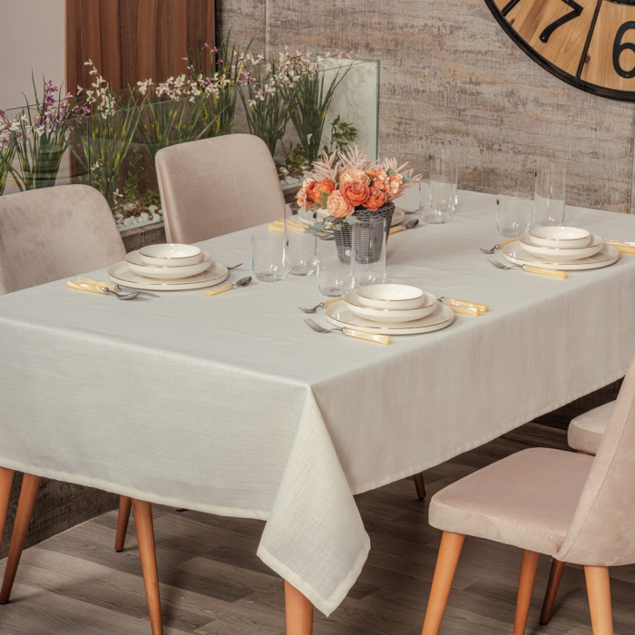 Față de masă, Cotton Box, Plain - cream, 155x220cm [1]