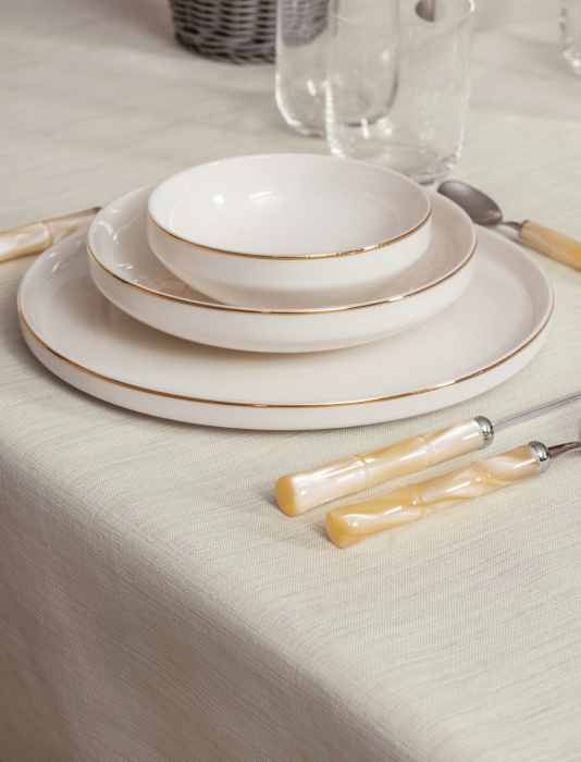 Față de masă, Cotton Box, Plain - cream, 155x220cm [4]