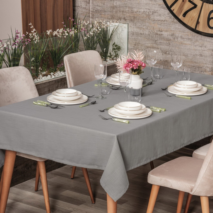 Față de masă, Cotton Box, Plain - gri, 155x220cm [1]