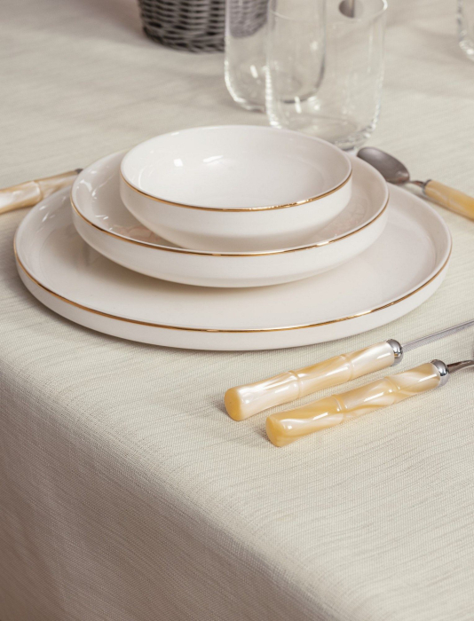 Față de masă, Cotton Box, Plain - cream, 155x160cm [4]