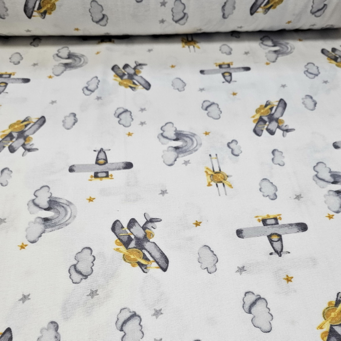 Finet alb cu avioane gri 2.4m [2]