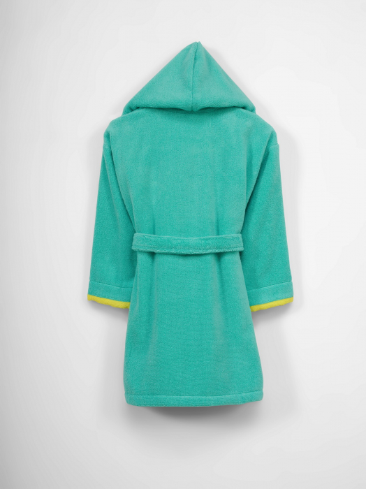 Halat de baie copii, bumbac 100%, Hobby Home, Girl - Dark Water Green Kelebek, 9-12 ani [2]