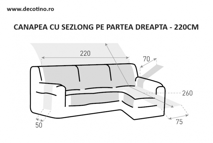 Husa coltar cu sezlong, Belmarti, Geo Teflon, Aquamarine - dreapta [3]