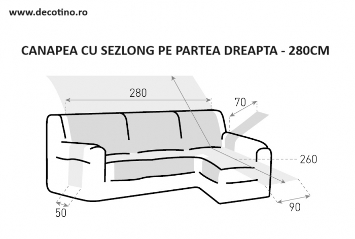 Husa coltar cu sezlong, Belmarti, Geo Teflon, Beige - dreapta [5]
