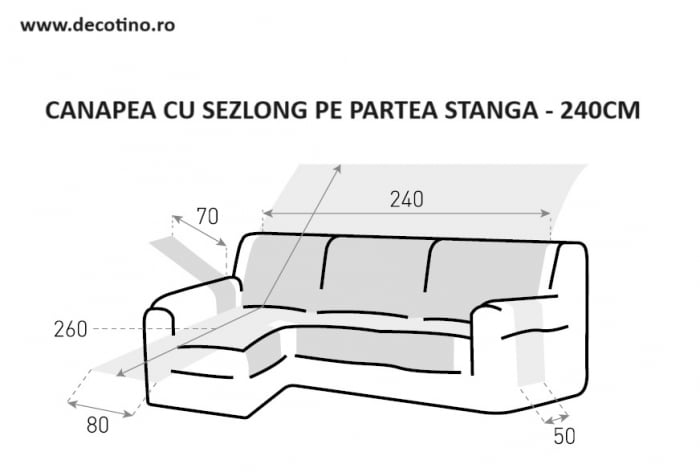 Husa coltar cu sezlong, Belmarti, Geo Teflon, Maro - stanga [4]