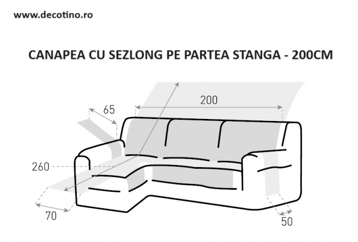 Husa coltar cu sezlong, Belmarti, Geo Teflon, Maro - stanga [2]