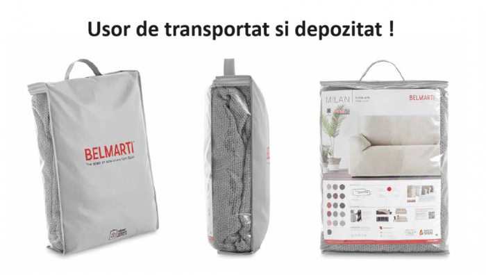 Husa elastica canapea Click-Clack, Belmarti, Milos, Gri deschis [4]