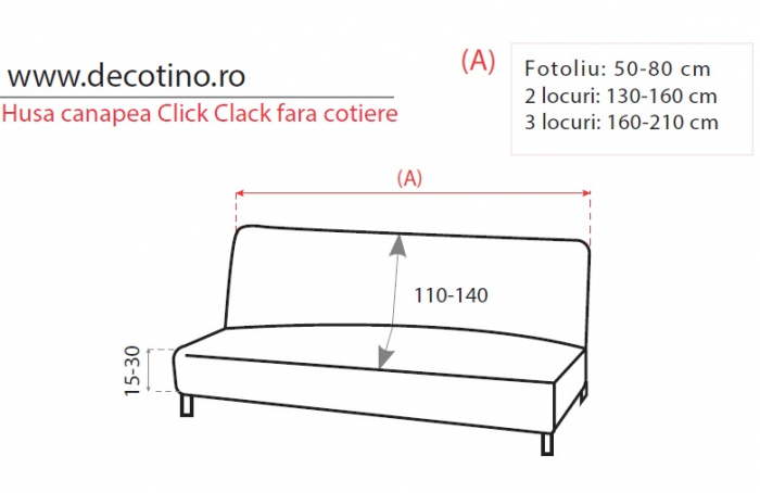 Husa elastica canapea Click-Clack, Belmarti, Milos, Gri deschis [2]