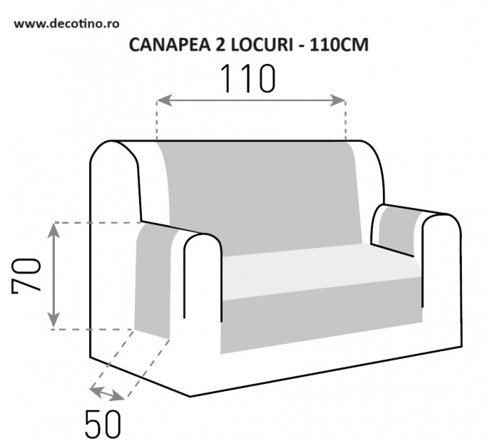 Husa protectie canapea, Belmarti, Geo Teflon, Maro [2]