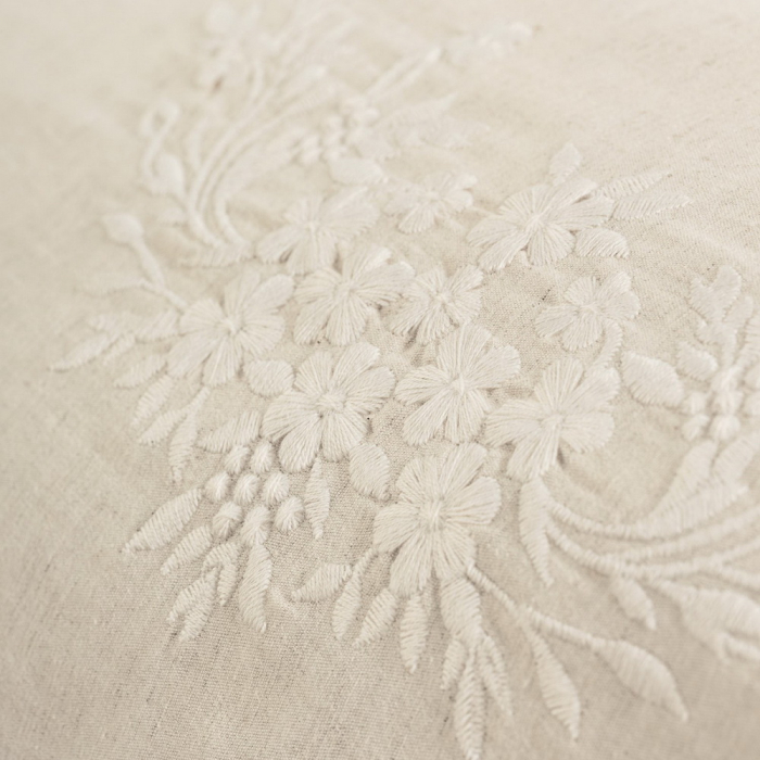 Lenjerie de pat brodata, 6 piese, bumbac si in, Cotton Box, Forbes [3]