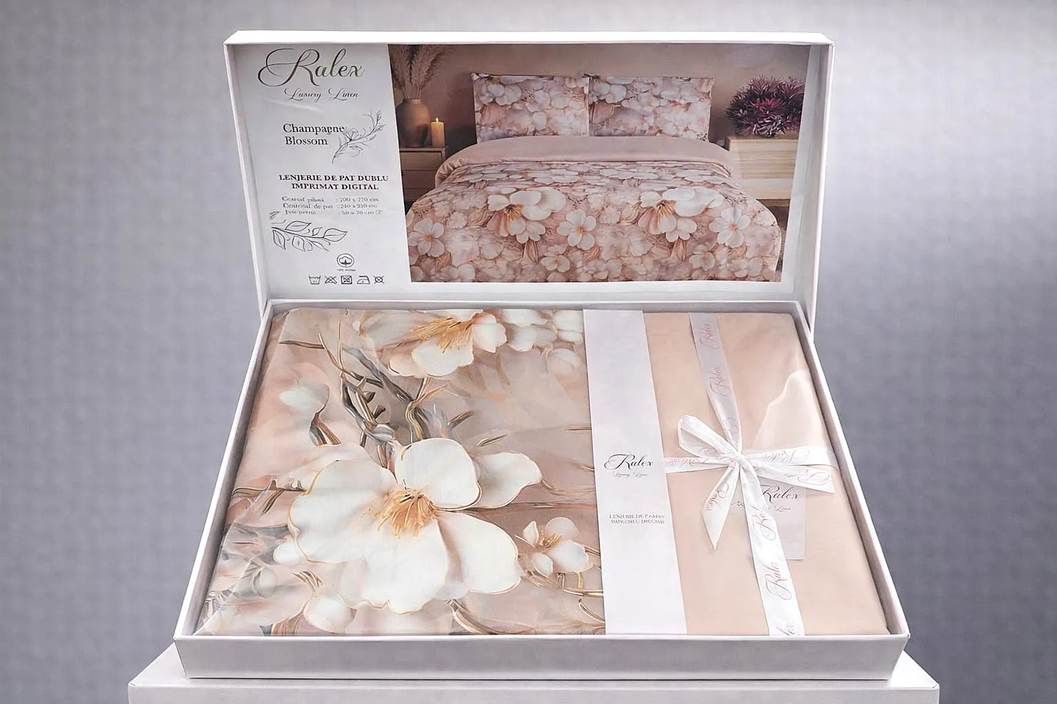 Lenjerie de pat Cotton Pro 100% bumbac - imprimare digitala (Champagne Blossom) - Marime: King size [5]