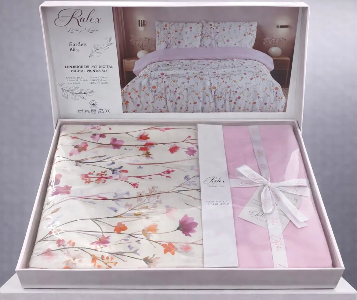 Lenjerie de pat Cotton Pro 100% bumbac - imprimare digitala (Garden Bliss) - Marime: King size [5]