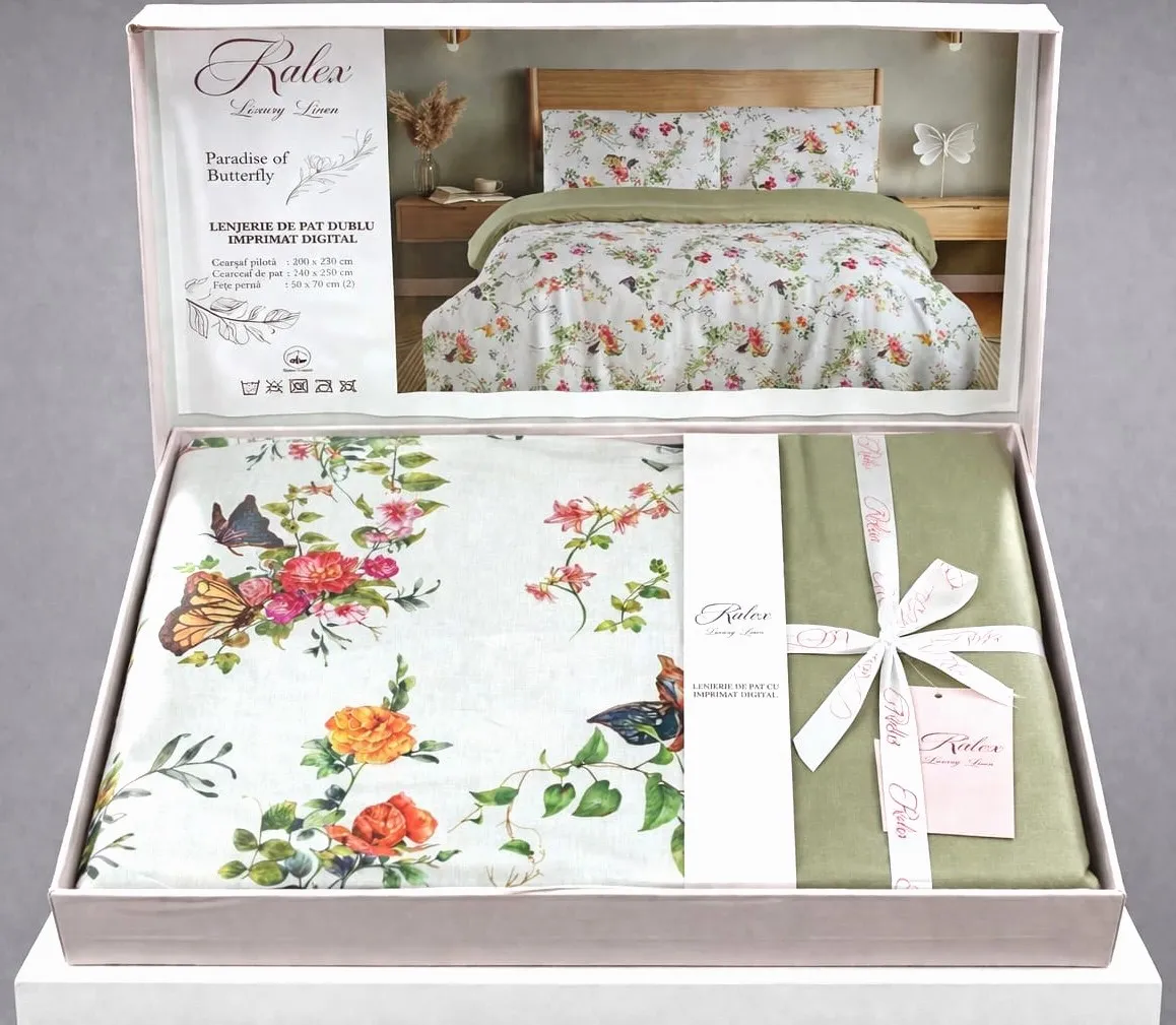 Lenjerie de pat Cotton Pro 100% bumbac - imprimare digitala (Paradise of Butterfly) - Marime: King size [4]