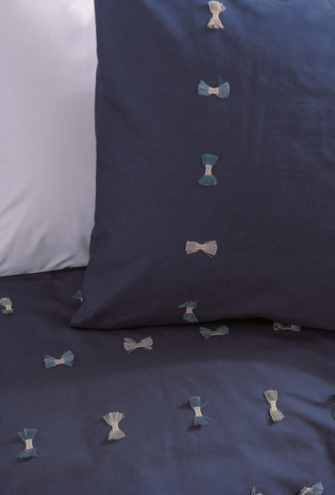 Lenjerie de pat cu broderie, 6 piese, bumbac 100%, Cotton Box, Gina - Dark Blue [2]
