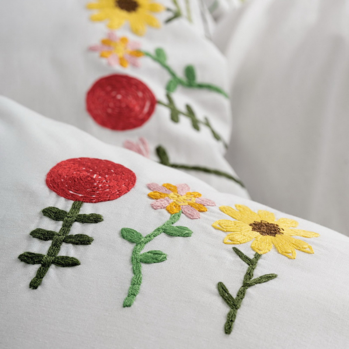 Lenjerie de pat cu broderie, 6 piese, bumbac 100%, Cotton Box, Mina - Pink [2]